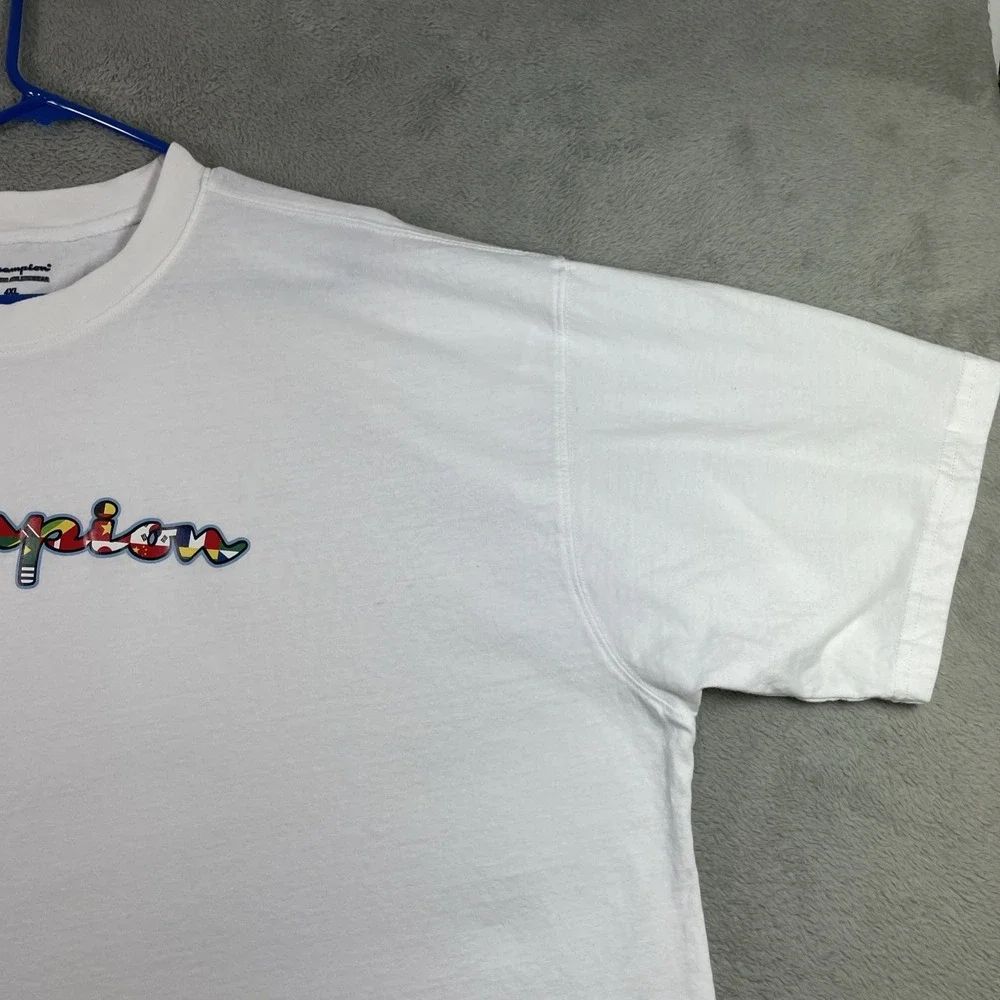 Champion Athletic Wear Shirt Adult 4XL White Spell Out Graphic Tee Short Sleeve - Picture 6 of 13